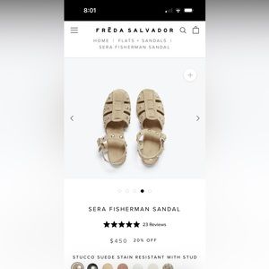 Freda Salvador Fisherman Sandle. Size 9.5. Stucco suede. Great condition!